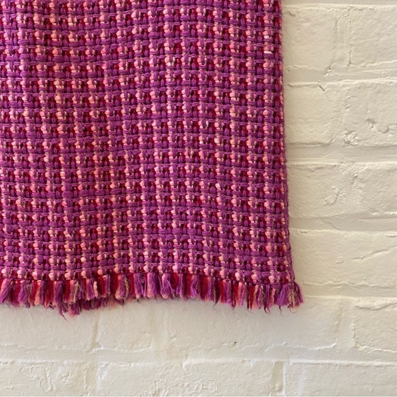 Tibi || Tweed Pencil Skirt Pink Red 10 - Picture 2 of 6